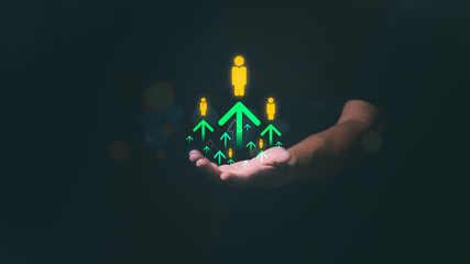 Global employment growth and human resource development with AI driven modern technology, reflecting economic conditions and unemployment trends