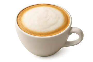 Obraz premium Cappuccino coffee cup with foamy milk isolated
