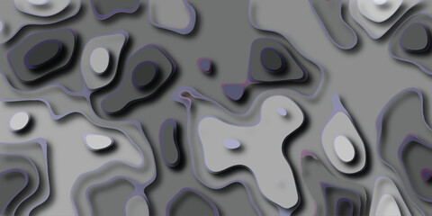 Abstract topographic map with layered contour lines and subtle purple edges creating a dynamic, flowing, and dimensional background texture in grayscale tones, similar to image 1 and 4