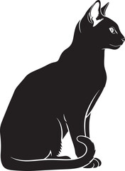 Elegant black cat silhouette sitting gracefully a timeless profile of feline beauty and mystery