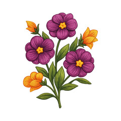 Flower Embroidery Stitch Art Design transparent background