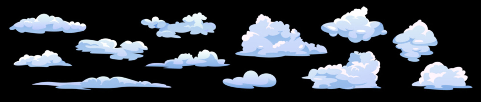 Cartoon Clouds Illustration Pack for Game Design