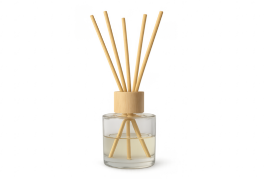 Reed diffuser spreading fragrance, fostering relaxation and wellness