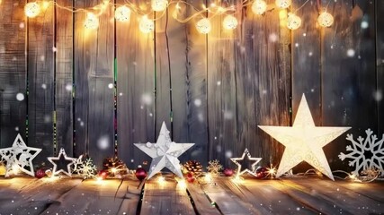 Festive Christmas scene, Christmas ambience, snow falling outside, Christmas ambience videos, Christmas decoration, festive style, snow falling outside, Christmas lights and snow falling	
