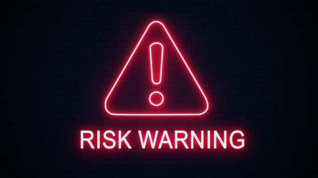Risk warning alert icon with binary code background. The attention grabbing icon highlights the importance of digital safety in today's interconnected world.