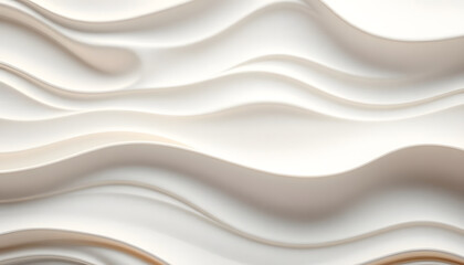Soft, flowing white silk and satin fabric texture creates a smooth luxury background with a shiny wave pattern