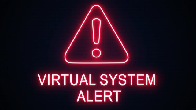 Virtual system alert icon with binary code background. The attention grabbing icon highlights the importance of digital safety in today's interconnected world.