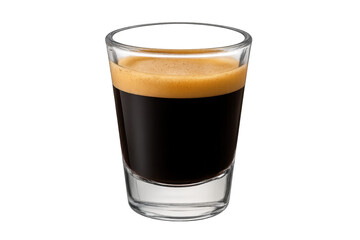 Espresso coffee shot with crema, transparent background