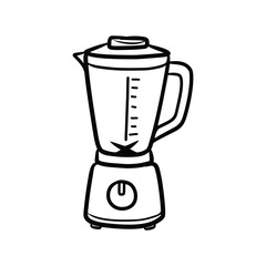 Electric Kitchen Blender with Jar and Controls - Outline Vector Icon