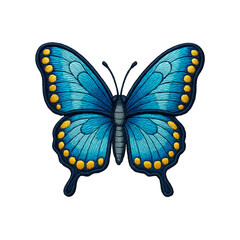 Butterfly Patch Embroidery Design with transparent background