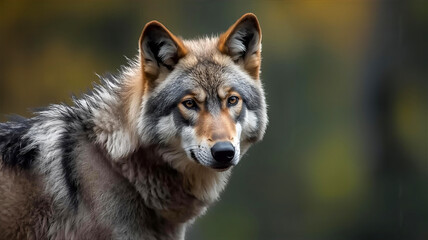 Fototapeta premium 振り向くハイイロオオカミ