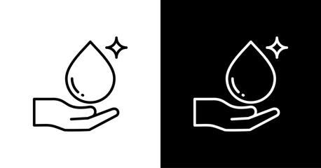 Water Conservation White Icon Set Design