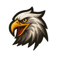 Eagle head patch embroidery design with transparent background