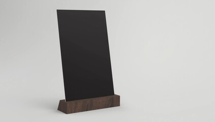 Blank table tent mock up template on isolated white background, Stand for acrylic tent card Used for Menu Bar and restaurant, 3d illustration