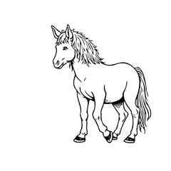 Graceful equine illustration captures the essence of freedom with its flowing mane and intricate