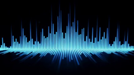 Vibrant audio waveform visualization against a dark background, showcasing sound dynamics - Powered by Adobe