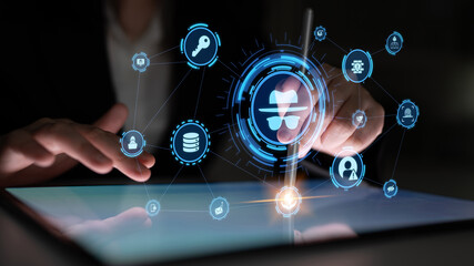 Cyber security icons show cyber attack defense, malware protection, and data security....