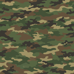 Classic Woodland Camouflage Pattern for Military and Outdoor Apparel. EPS Editable