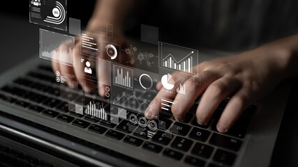 Data insights, charts, and analytics help visualize performance. Data drives strategy, analytics enhances growth, and data improves business outcomes through analytics. Latch