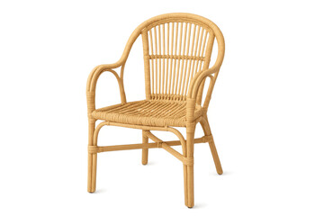 Wicker rattan armchair furniture accent chair on transparent background