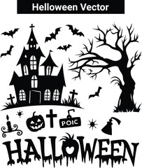 Animasi Helloween of an abstract background,Happy Halloween vector lettering. Handwritten text design. Vector on white background