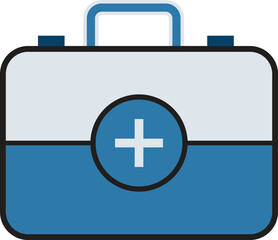 Medical first aid kit symbol with red cross