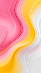 Abstract flowing gradient pattern with pink, yellow, and white wavy lines