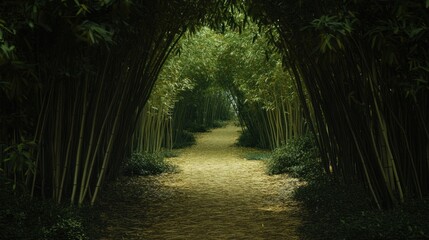 Naklejka premium Path through a bamboo forest
