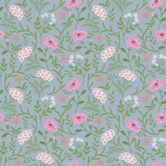 Seamless floral decorative vector pattern
