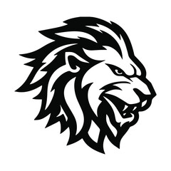 Elegant Lion Outline Vector Illustration