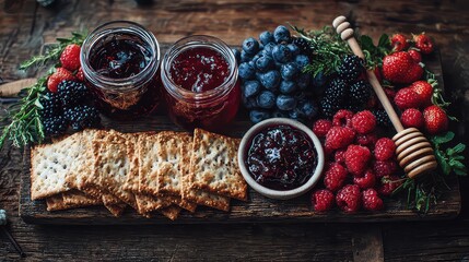 chocolate cake and berries