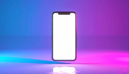 Modern Smartphone Design with Blank Screen and Gradient Lighting for Digital Concepts