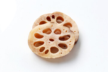 Fresh lotus root slices, crisp and nutritious.