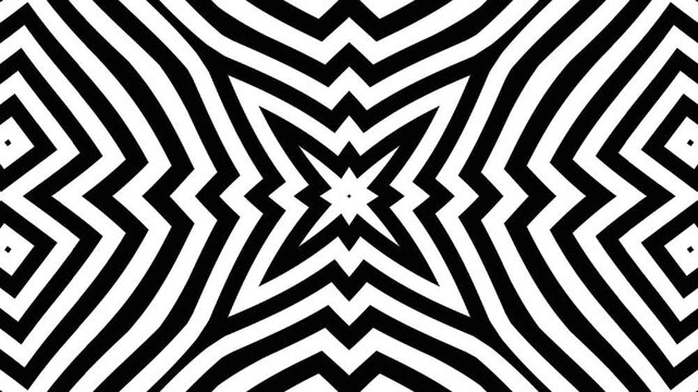 Black and white starburst pattern geometric abstract motion background design