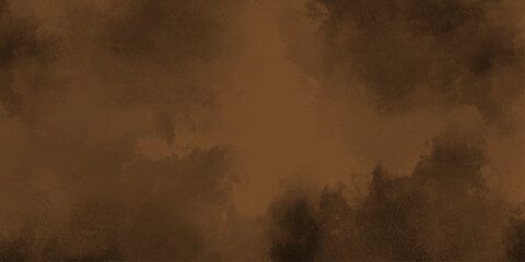 Eerie black background with billowing brown smoke on black background. old style dark brown grunge texture, brush painted . Old and grainy orange paper texture, vector,	