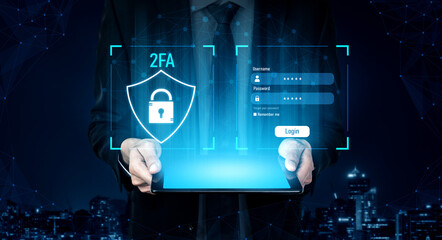 Two-factor authentication strengthens login system security. Adds protection, two-factor...