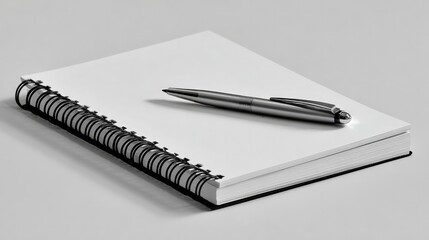 Blank spiral notebook with pen - ready for ideas