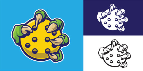 claw grab pickleball good logo, sticker, element design, team logo, etc