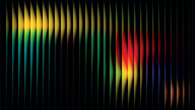 Abstract colorful wave pattern with spectral gradient and dark background