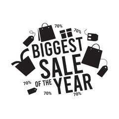 Biggest Sale of the Year Black Friday Silhouette Vector Illustration.
