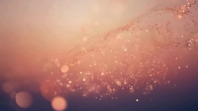 Elegant rose gold glitter particles gently bursting from the bottom corner on a warm, dusty background. Ideal for beauty, feminine, romance, and subtle design.