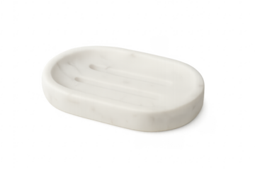 White marble oval soap dish bathroom accessory