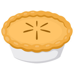 Cartoon illustration of an apple pie 