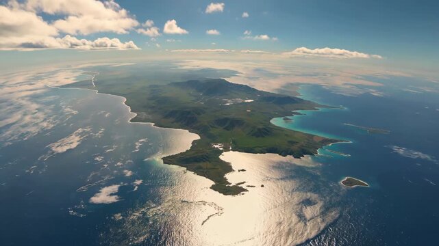 an aerial view of the island of st john in the middle of the ocean