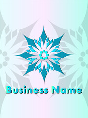 Modern Abstract Geometric Star Logo Design with Gradient Colors and Business Name Placeholder