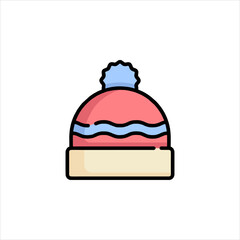 Winter hat keeps head warm during cold weather with snow falling softly, creating a cozy and comforting atmosphere.
