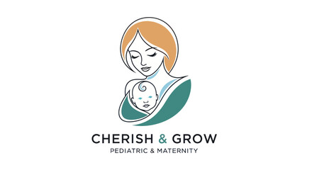 Mother and baby logo for pediatric and maternity services.