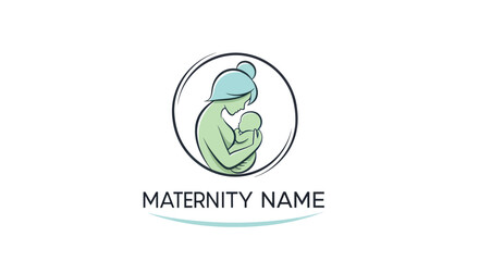 Mother Holding Baby Logo Design.