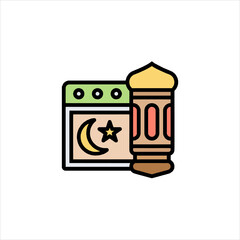 Ramadan calendar and lantern symbolize the holy month of fasting and prayer in islamic culture, representing tradition and spirituality.