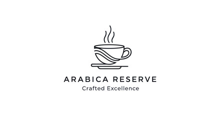 Minimalist Arabica Reserve Coffee Cup Logo Design.